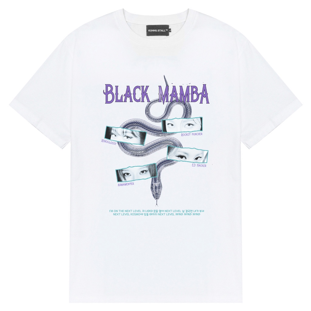 BLACK MAMBA TEE - Áo thun aespa unisex oversize 3 màu wash/đen/trắng