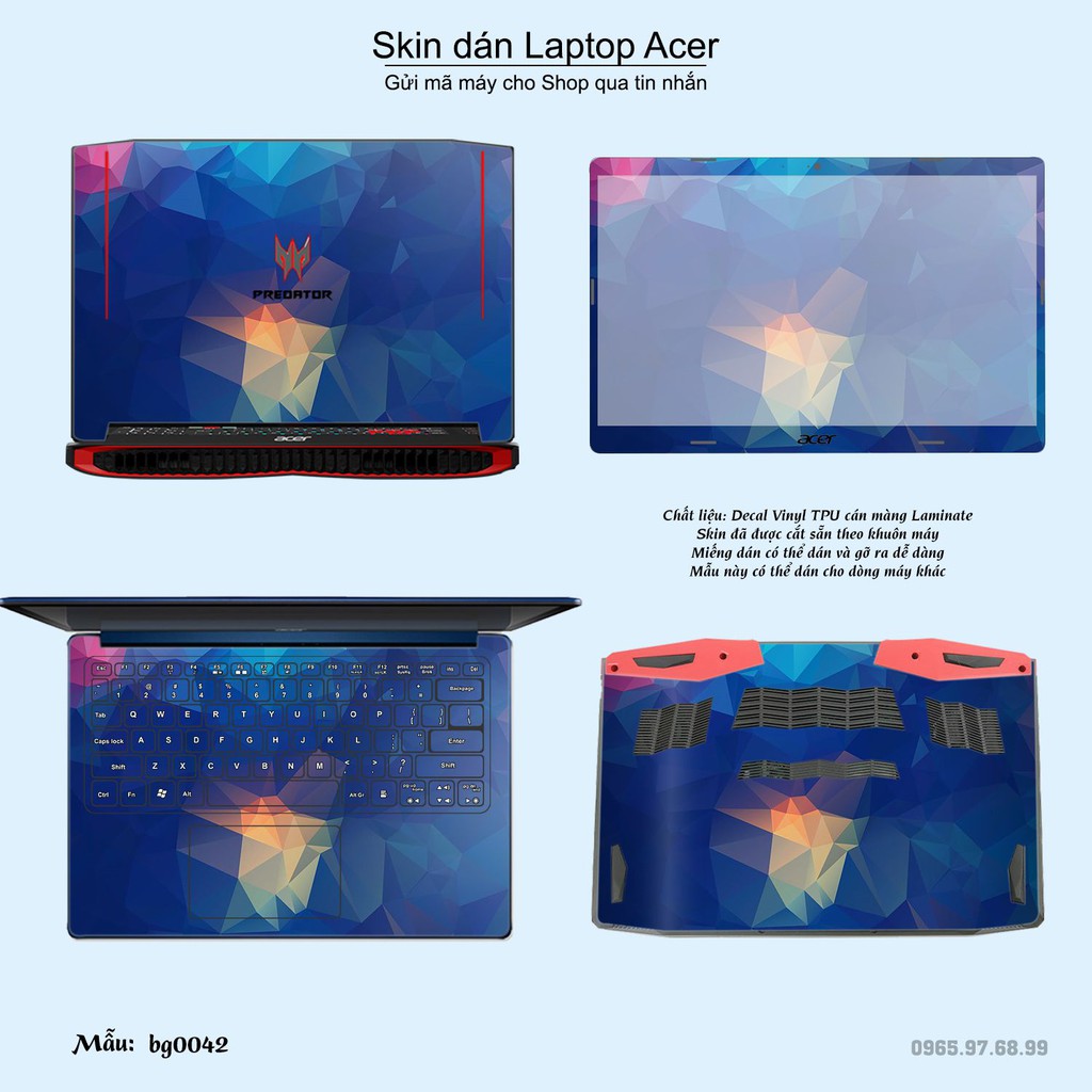 Skin dán Laptop Acer in hình Vân kim cương nhiều mẫu 2 (inbox mã máy cho Shop)