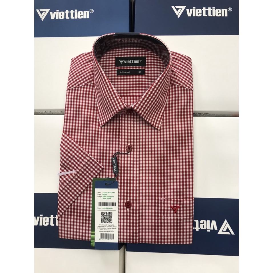 Áo sơ mi ngắn tay hiệu việt tiến giá mác | BigBuy360 - bigbuy360.vn