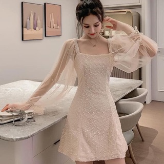 Váy tay ren lưới dễ thương quảng châu