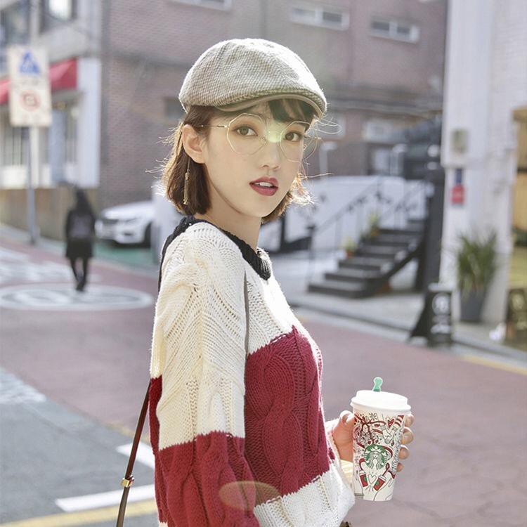 ☢Han edition tide female ins face without makeup glasses polygon anti-radiation flat frame male students myopic lens | BigBuy360 - bigbuy360.vn