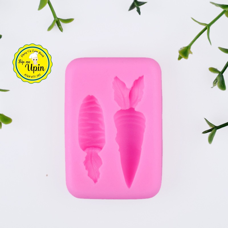 Khuôn Silicon 4D hình Cà Rốt hình thỏ / Khuôn silicon  trang trí bánh thạch rau câu/ Bánh sinh nhật
