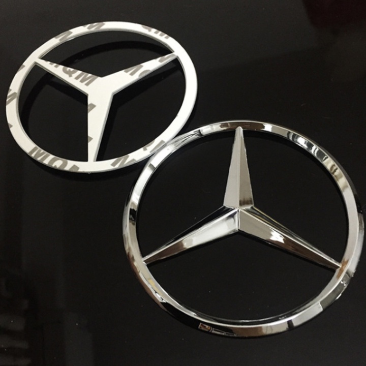 Logo biểu tượng sau xe Mercedes đường kính 90mm - Chất liệu nhựa ABS cao cấp