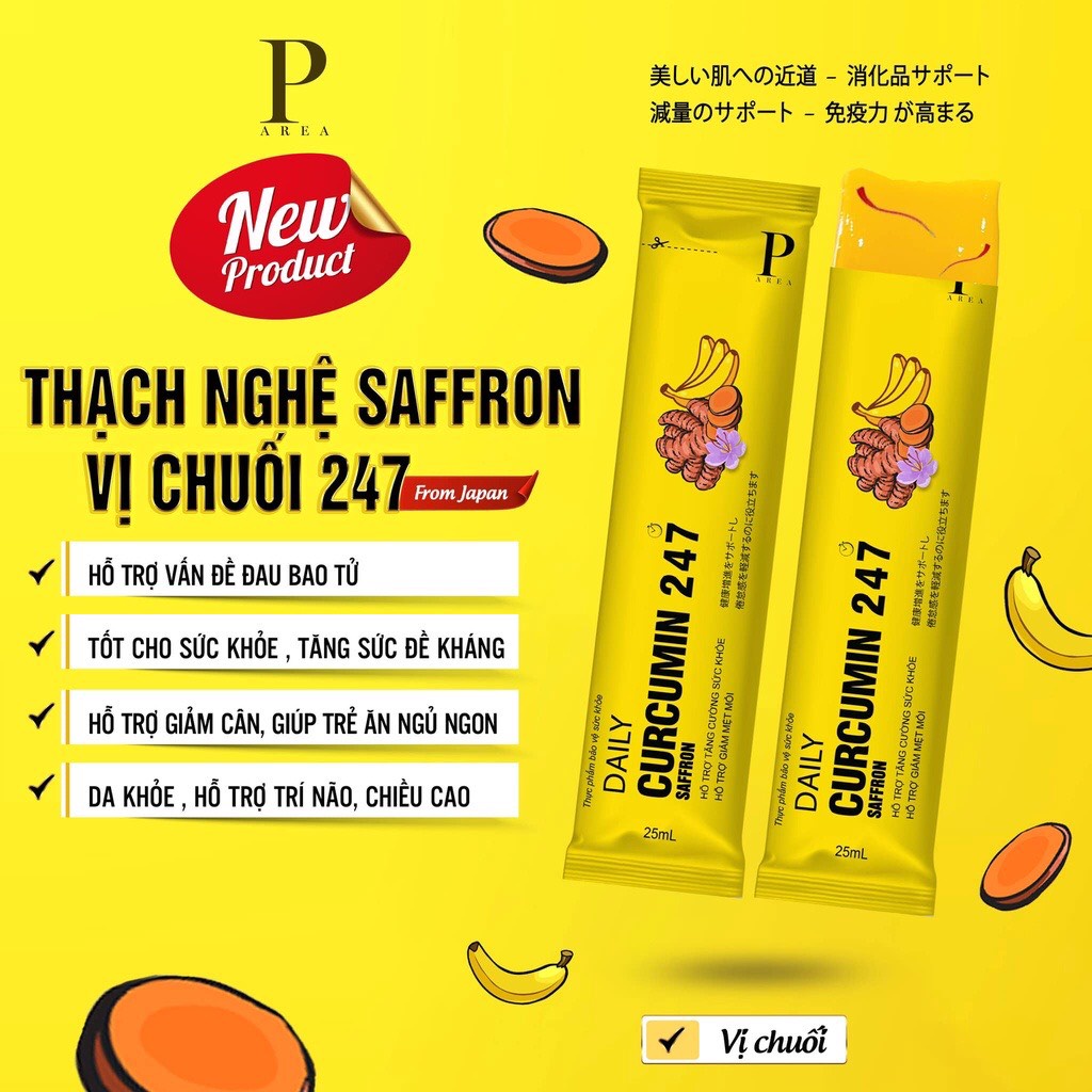 Thạch Nghệ Saffron Vị Chuối 247 Nano Japan [ CHÍNH HÃNG ]