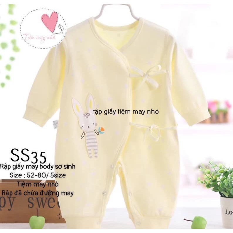 SS35_ Rập giấy may body sơ sinh