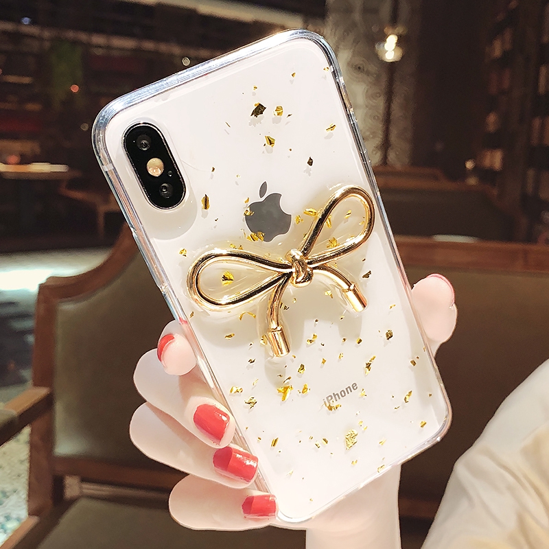 Ốp lưng iphone 3d nơ vàng kim tuyến 5/5s/6/6plus/6s/6splus/7/7plus/8/8plus/x/xr/xs/11/12/pro/max/plus/promax- Awifi B3-6