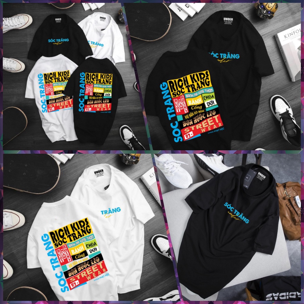 Áo Thun Sóc Trăng Unisex, Đẳng Cấp Chính Hiệu Rich Kids 100% Cotton 4 Chiều ST83