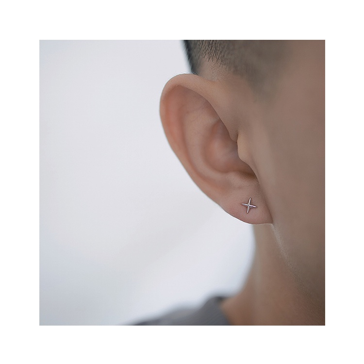 Bông Tai Hình Thánh Giá Ngôi Sao Sáu Cánh Đơn Giản Dễ Phối Đồ Cho Cặp Đôi