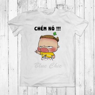 áo phông chibi chữ chém nó và nhiều chữ khác( in áo theo yêu cầu )