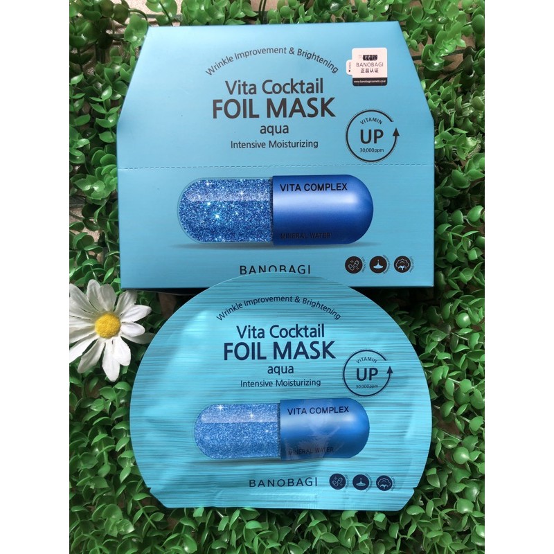 Combo 10 Miếng Mặt Nạ Cấp Ẩm Cho Da Banobagi Vita Cocktail Foil Mask Aqua 30ml