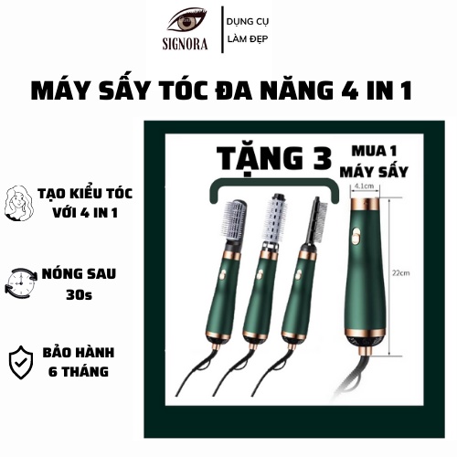 Máy sấy tóc 2 chiều nóng lạnh kiêm lược điện, làm thẳng, làm xoăn, tạo phồng siêu tiện lợi