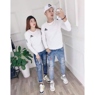 áo đôi thu đông in chữ adidas