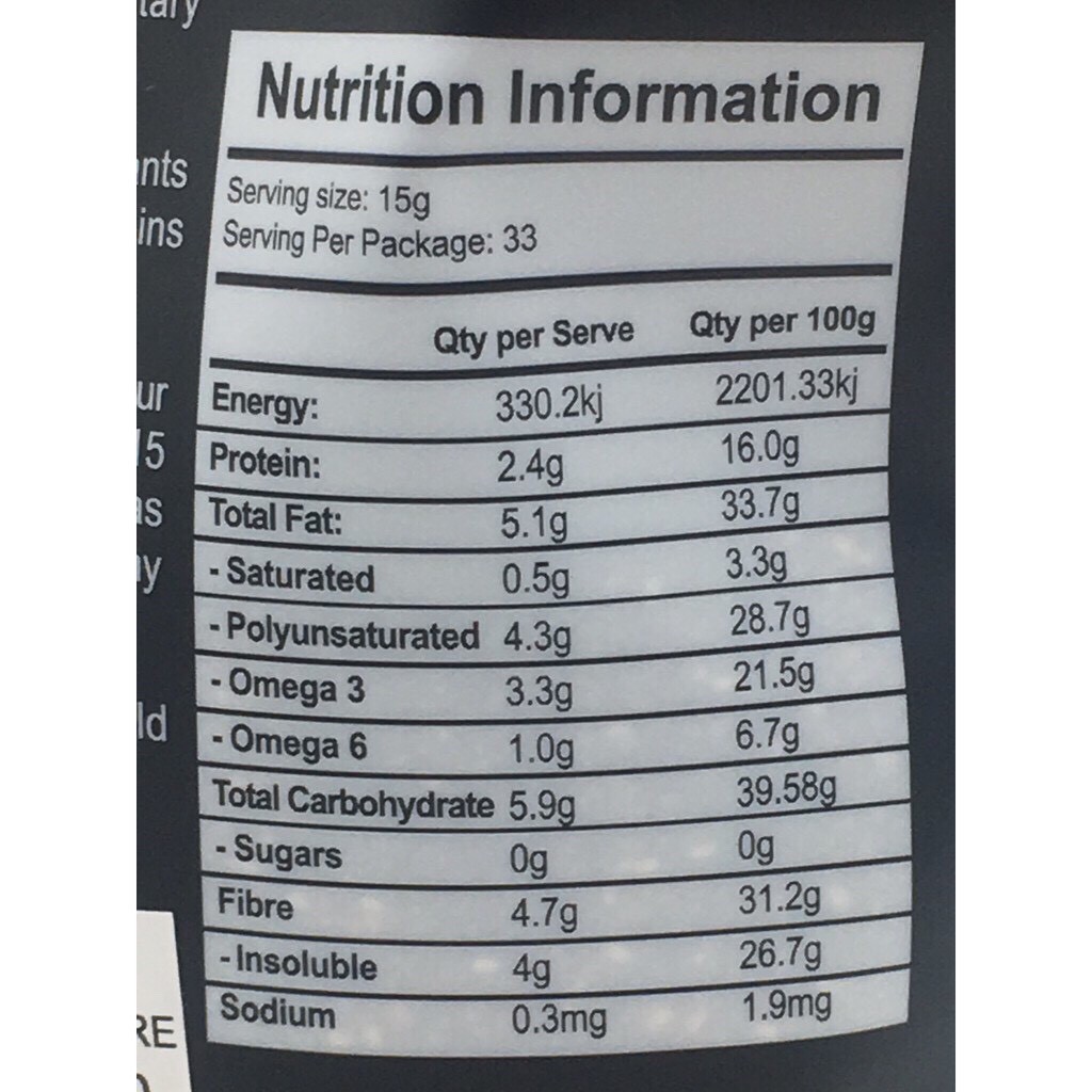 500Gram Hạt Chia Úc Organic Chia Seeds Túi Đen hàng chuẩn date mới | BigBuy360 - bigbuy360.vn