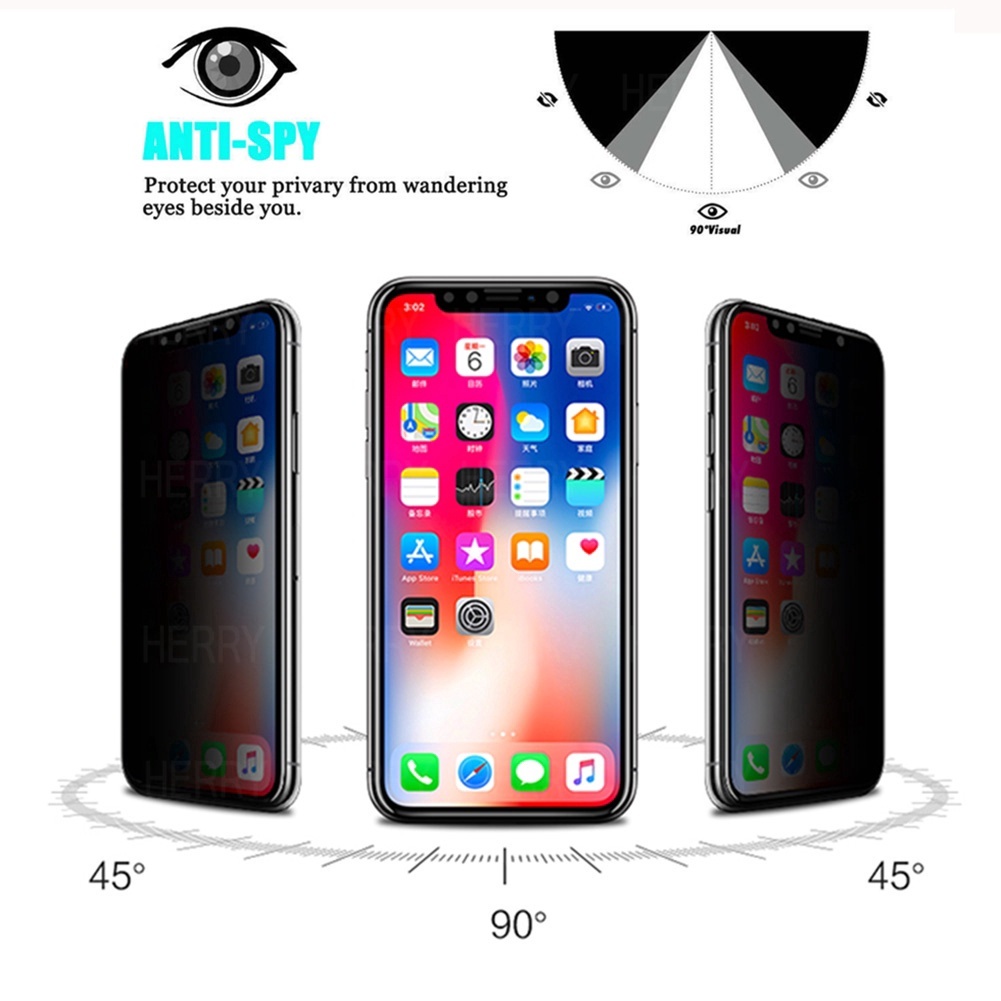 Kính cường lực bảo vệ riêng tư chống nhìn trộm/trầy thích hợp cho Iphone 13 Mini 12 Pro 11 Max XR X XS 7 8 6 6S Plus