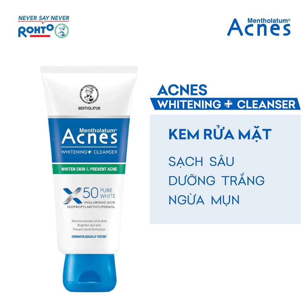 Sữa rửa mặt dưỡng trắng và ngăn ngừa mụn Acnes Pure White Cleanser 100g