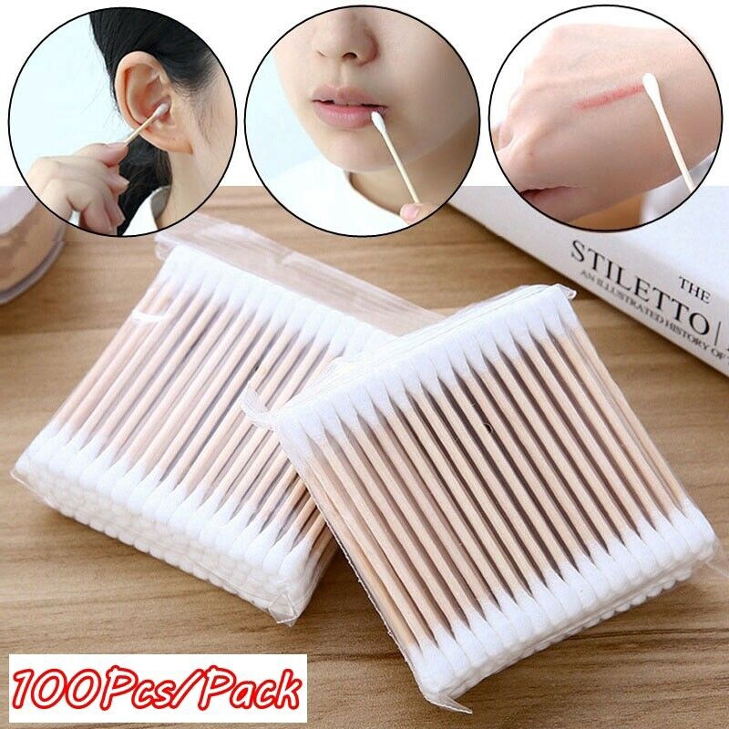 Hộp 100 Tăm Bông Cotton Cao Cấp