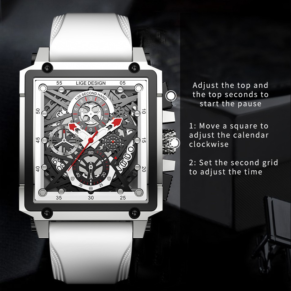 Đồng hồ đeo tay bộ máy thạch anh dây đeo bằng silicon thời trang cá tính cho nam