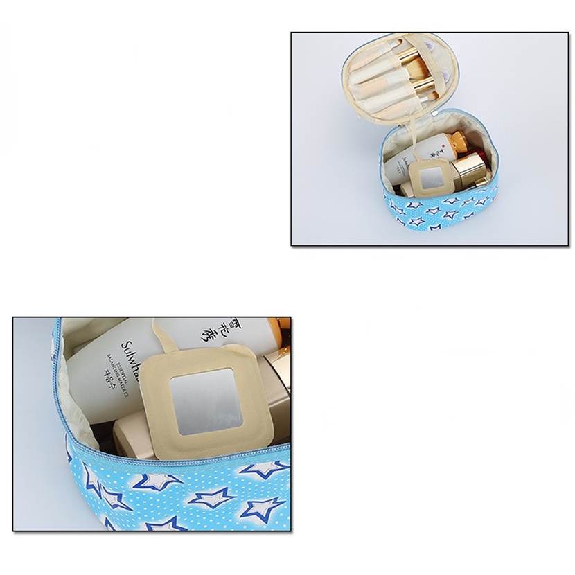 Túi Da PU Hình Trụ Đựng Mỹ Phẩm Tiện Dụng