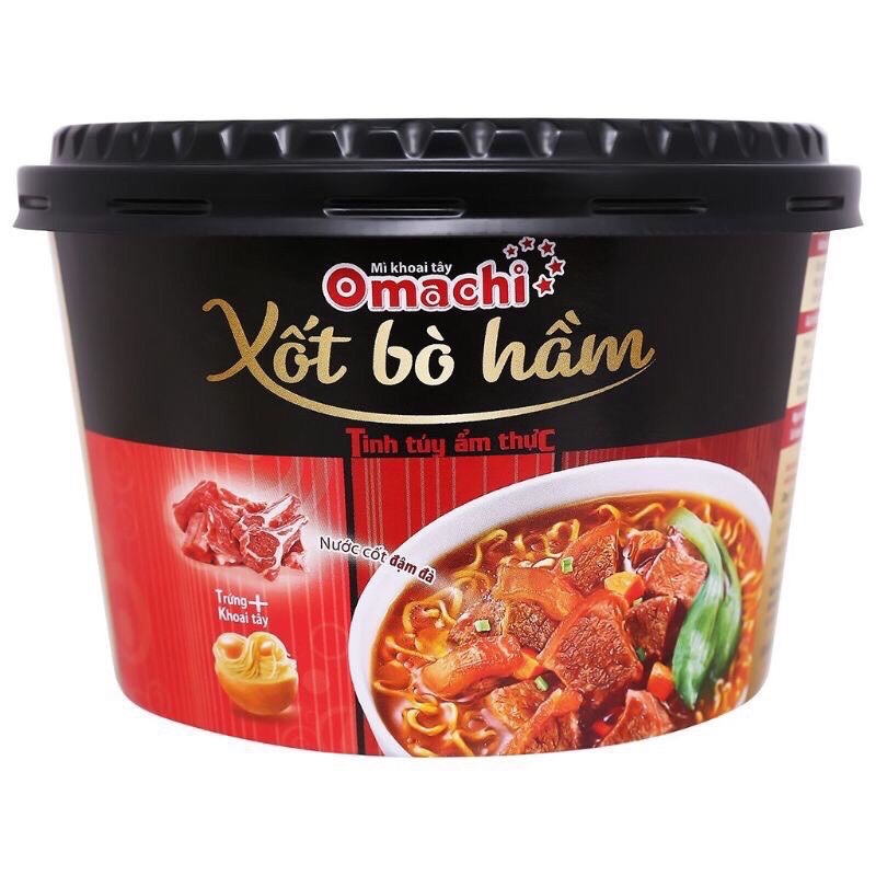 Hộp mì omachi xốt bò hầm (thùng 12 tô)-DATE LUÔN MỚI