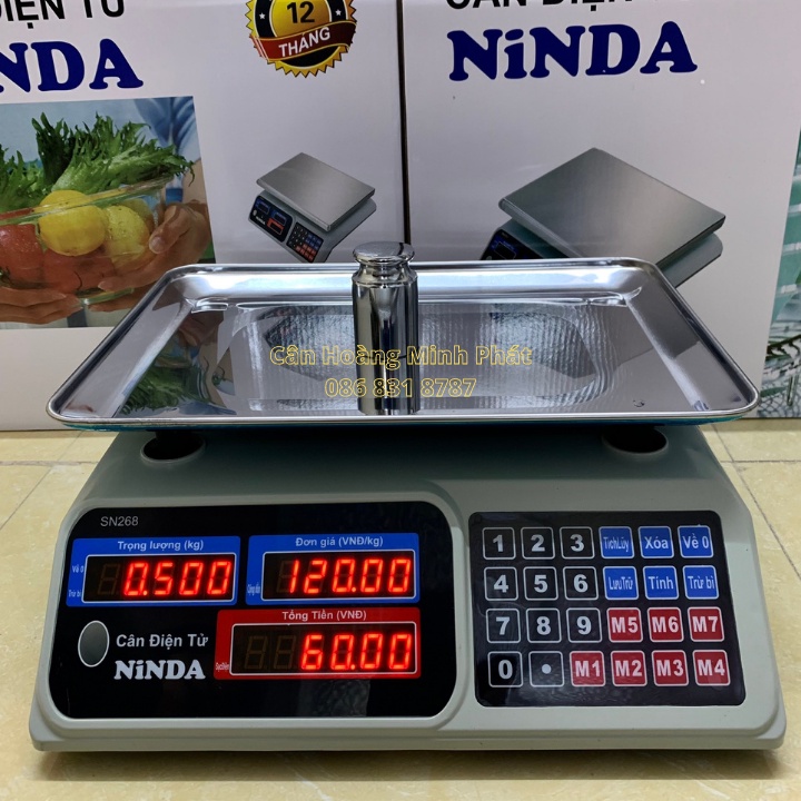 Cân tính tiền điện tử Nhật Bản Ninda 30Kg/5gam. Cân điện tử cao cấp, màn hình trước sau.