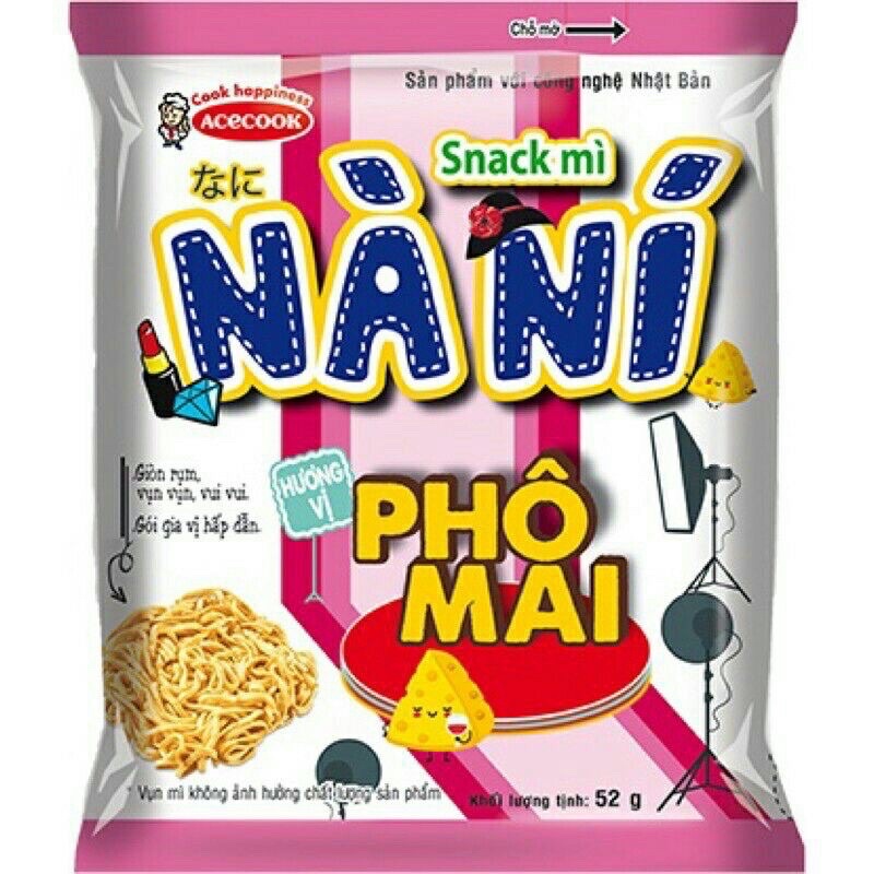 Nack mì ăn liền Nà Ní trẻ em- vị phô mai- vị trứng muối