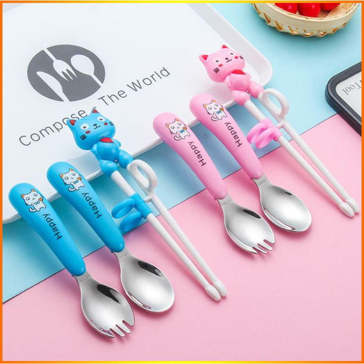 Sét Đũa Thìa Đĩa,Đũa Ăn Dặm Cho Bé Tập Ăn loại đẹp