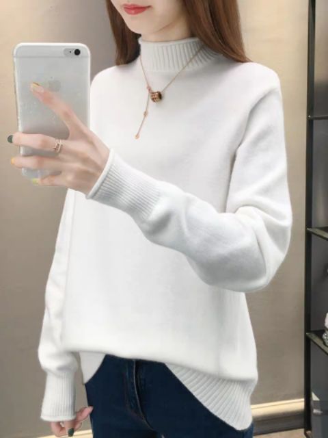 ÁO LEN NỮ CỔ 3 PHÂN NHIỀU MÀU DÀY DẶN MỀM MỊN( kèm ảnh thật) | BigBuy360 - bigbuy360.vn