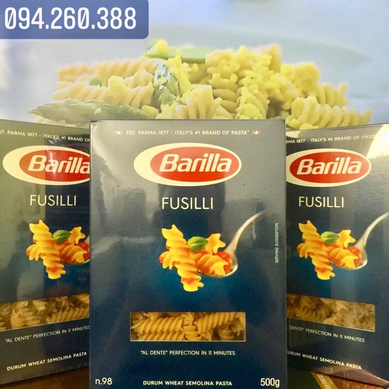 Mì Ý Nui Ống Xoắn Nơ Cao Cấp Barilla Hộp 500g-Mì Nui Hình Dạng Nơ-Xoắn-Ống Tre Số N73-N65-N98 Nhập Khẩu ITALIA