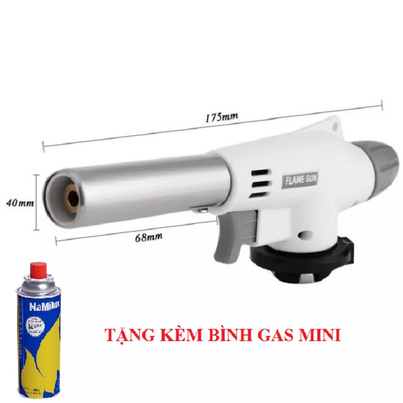 Đầu khò gas mini đánh lửa tự động cực mạnh,điều chỉnh nhiệt độ cao - Đèn khè thực phẩm nấu ăn Sử Dụng Bình Gas Mini