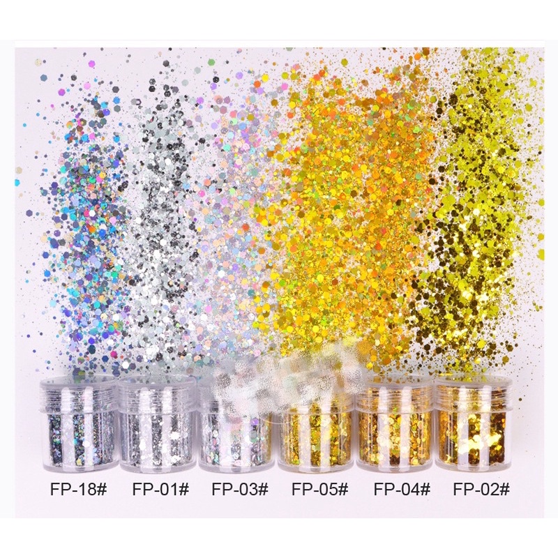 Nhũ kim tuyến mix size