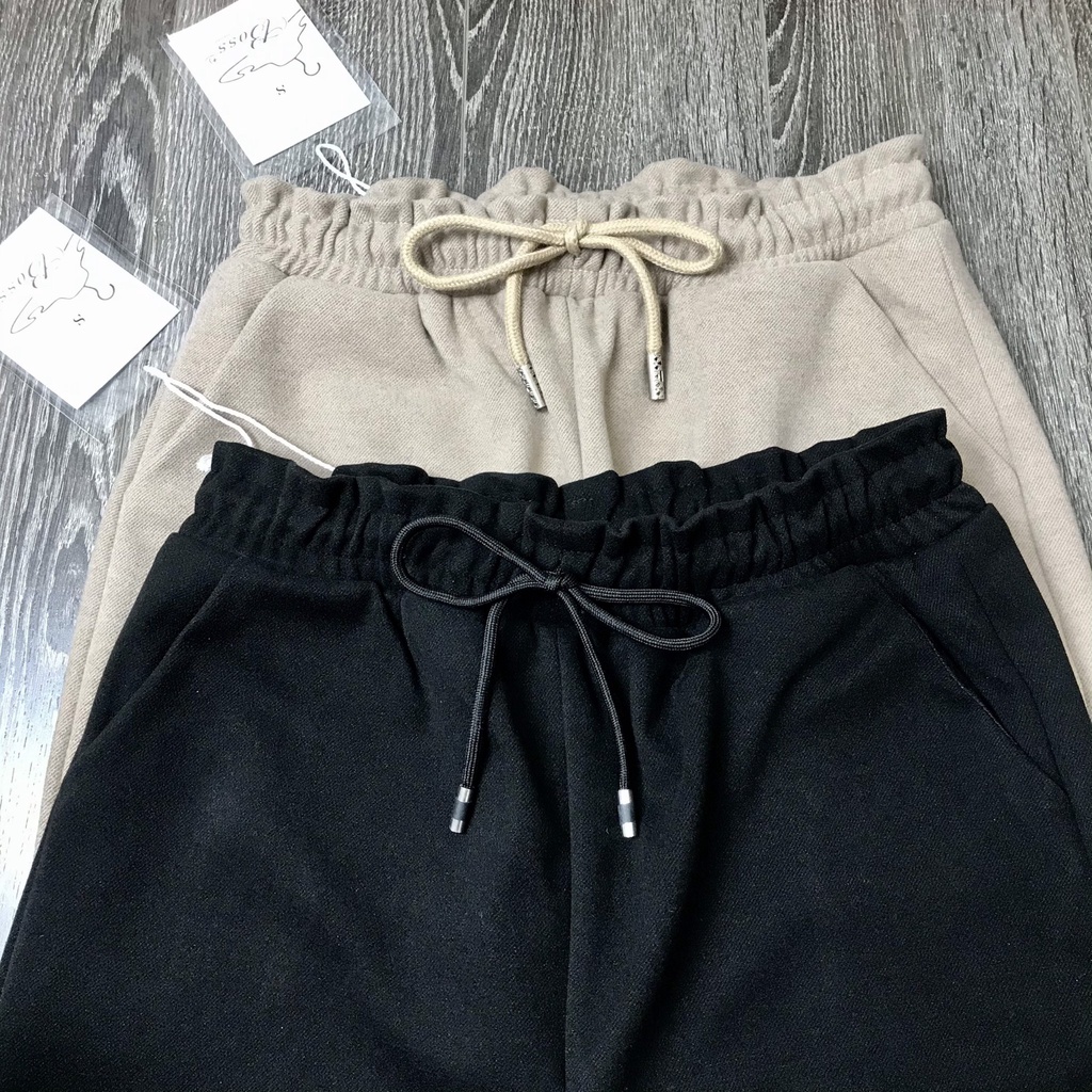 Quần Baggy Dạ Han Cạp Cúc Cạp Chun Lưng Cao Dáng Công Sở Năng Động Trẻ Trung Co Giãn Nhẹ