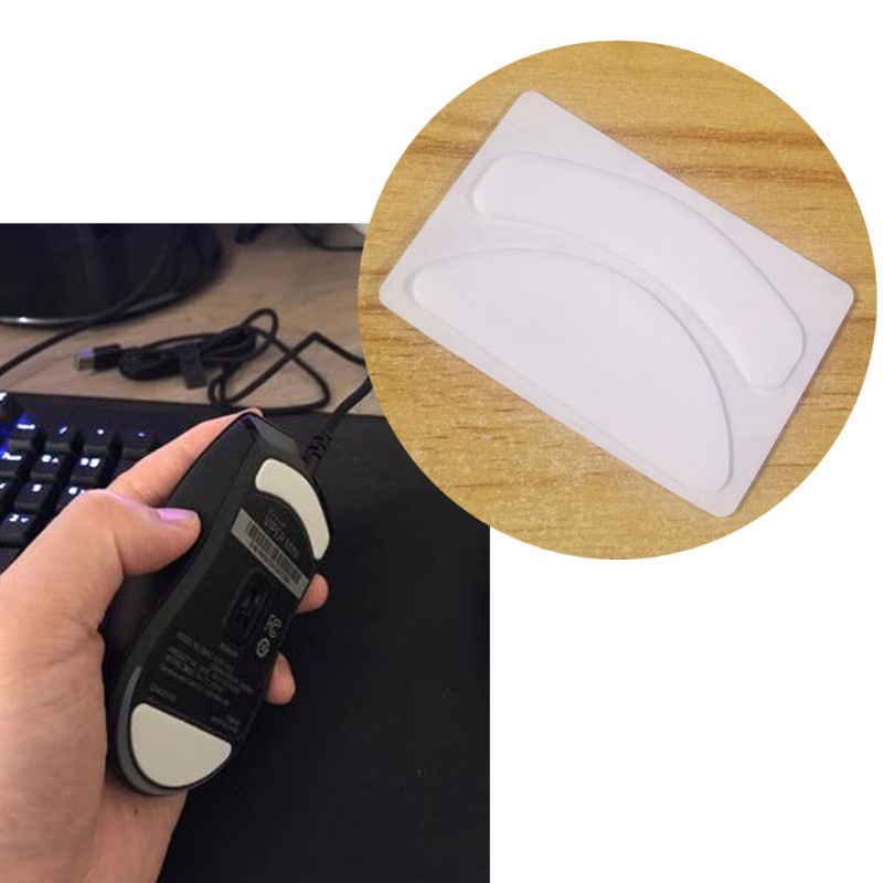 Set miếng đệm đế chuột mini màu trắng băng dáng cong phù hợp cho chuột RAZER VIPER chơi Esports Tiger Gaming