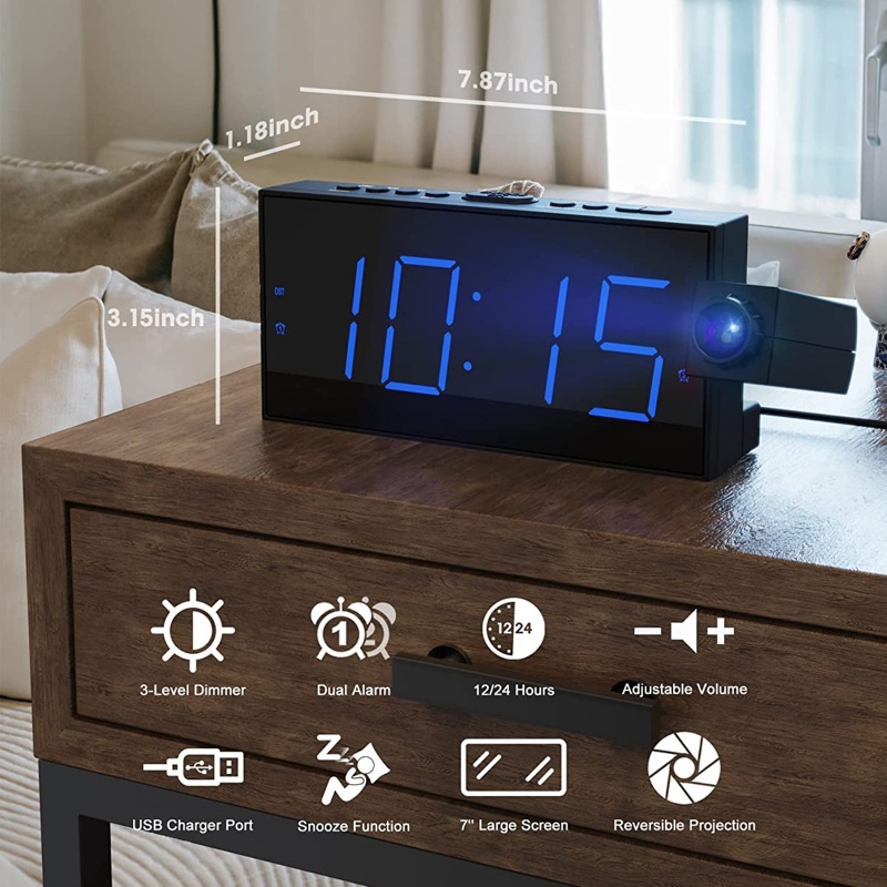 Đồng Hồ Báo Thức Điện Tử Kỹ Thuật Số LED Mặt Gương Kỹ Thuật Số Có Thể Điều Chỉnh Chế Độ Chiếu Sáng Cho Văn Phòng