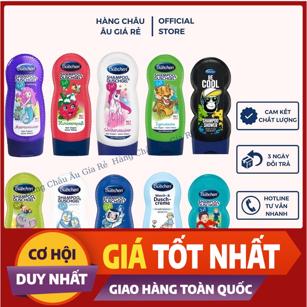 Buchen tắm gội 2in1 cho trẻ sơ sinh đủ mùi hương - An toàn cho bé, Mỹ Phẩm Kim Chi
