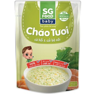 Combo 10 gói Cháo tươi Baby cá hồi cải bó xôi, SG Food, Hàng chính hãng Con Cưng
