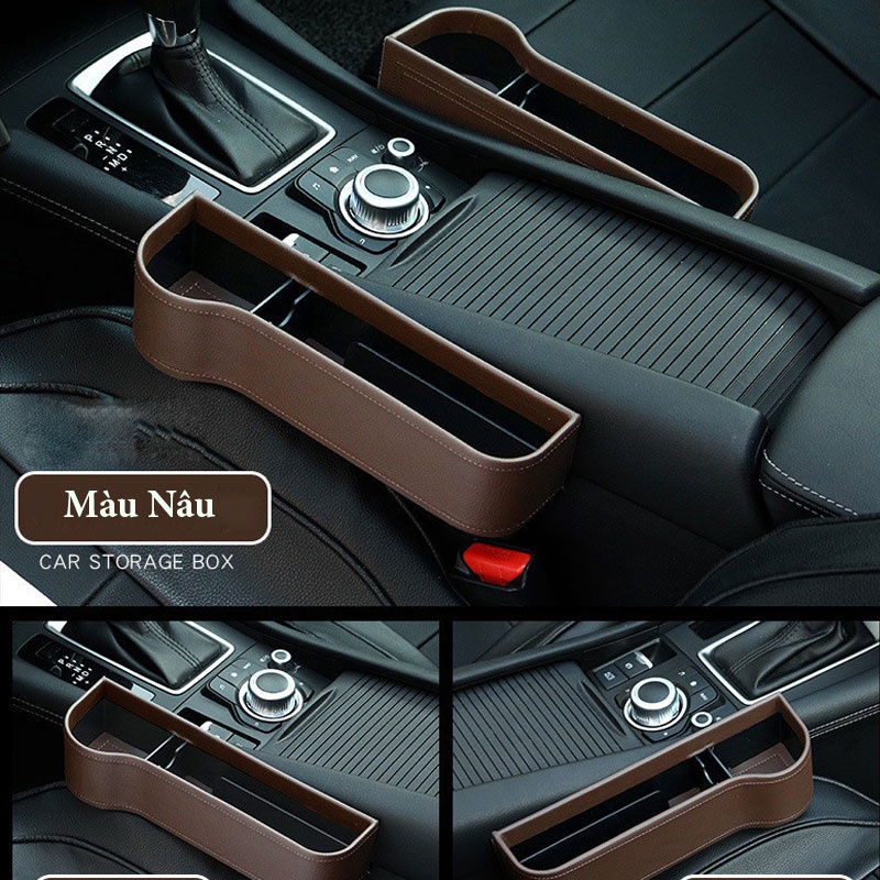 Khay đựng đồ đa năng cắm khe ghế ô tô, Hộc để đồ cao cấp trên xe hơi tiện dụng