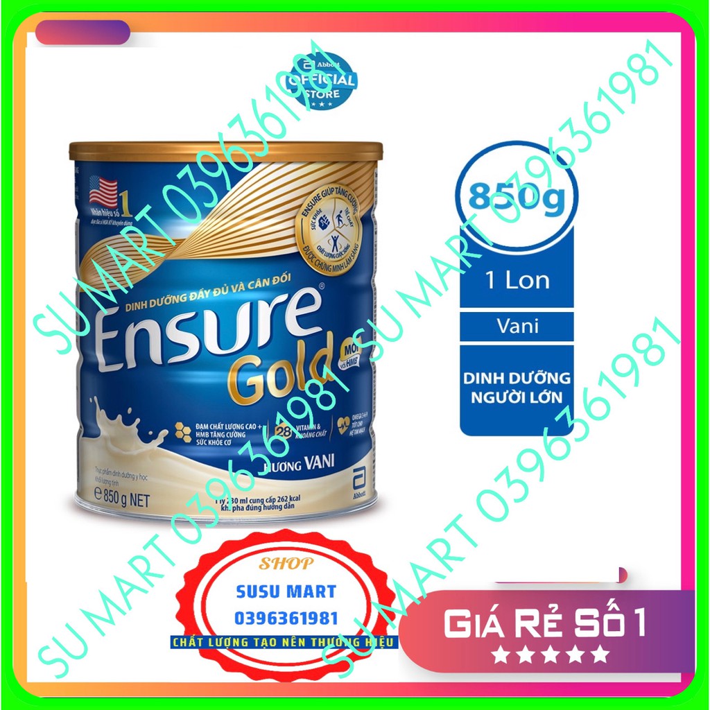 Sữa ensure gold hương vani 850g date mới nhất