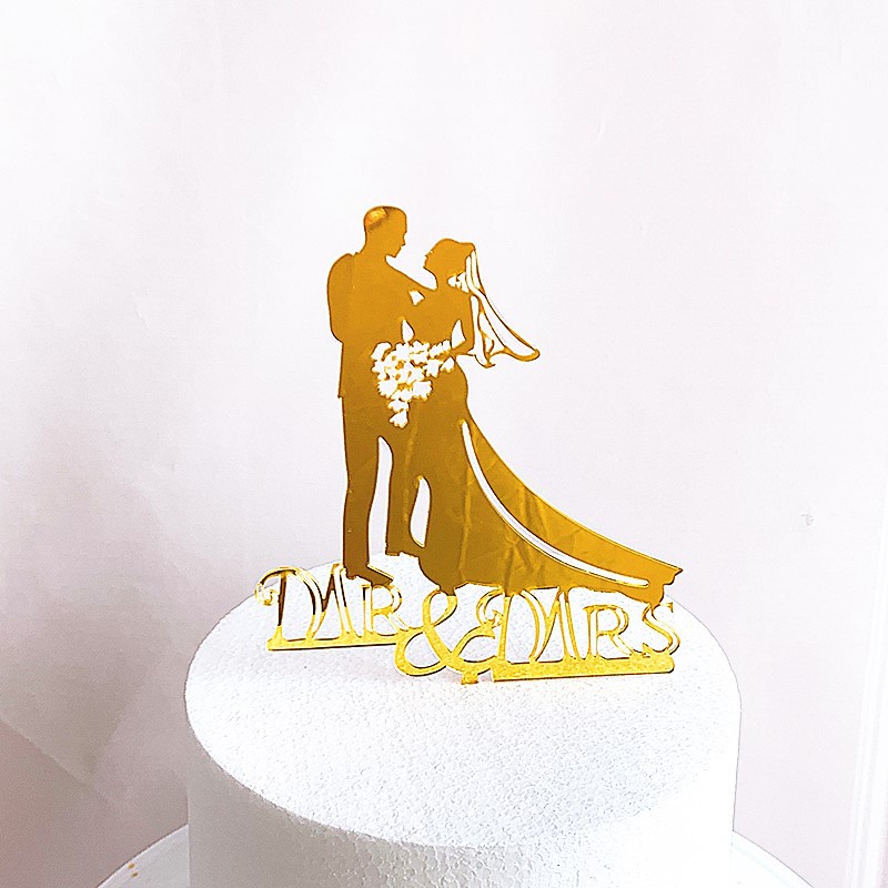 Topper Cắm Trang Trí Bánh Kem Bằng Acrylic Cho Tiệc Cưới / Valentine