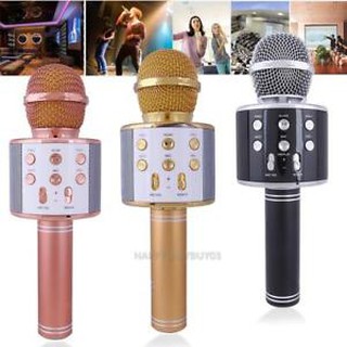 Mic kèm Loa Bluetooth WS-858 đa năng 6 trong 1 hát Karaoke