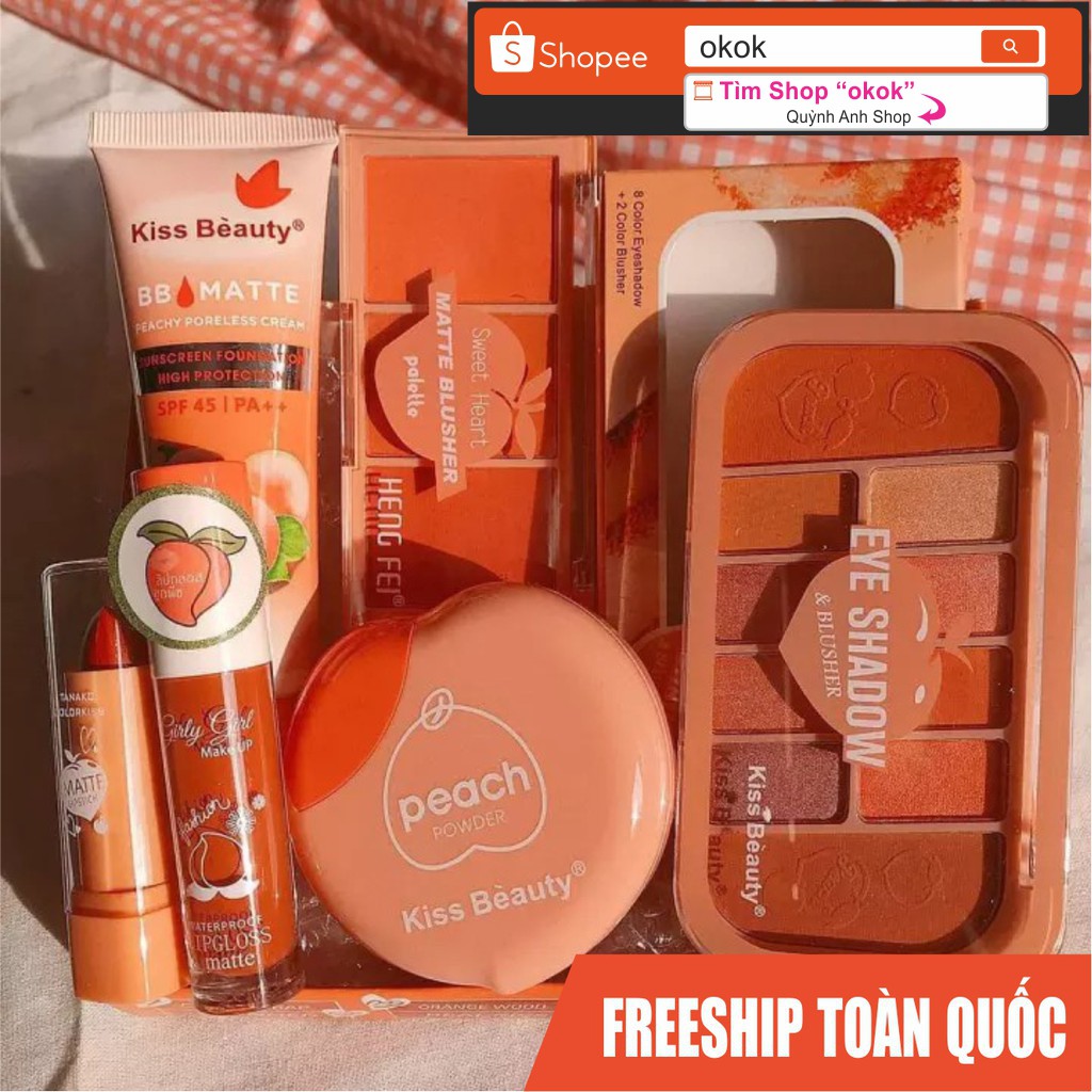 Sét Mỹ Phẩm Trang Điểm 6 món đào Chuẩn Thái