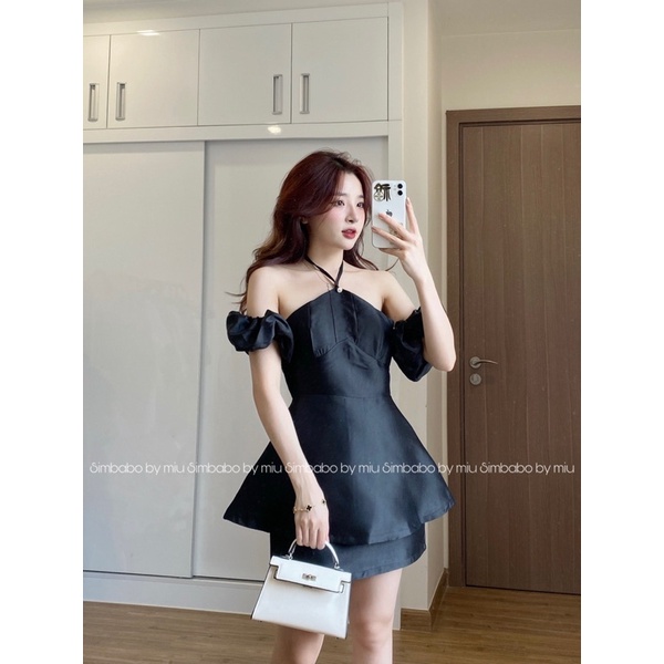 Set váy yếm tafta korea Simbabo