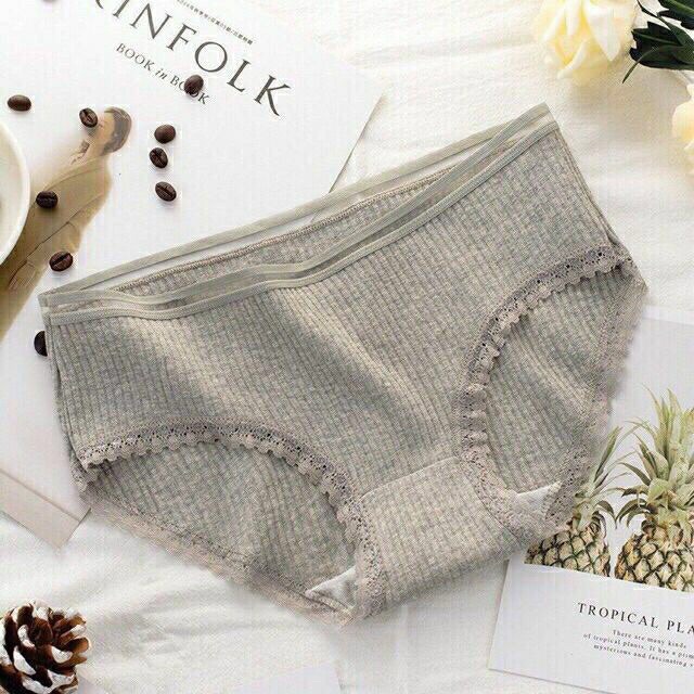 [Mã 12FASHIONSALE1 giảm 10K đơn 50K] Quần Lót Cotton Tăm Cạp Viền Ren Hàng Xuất Nhật | BigBuy360 - bigbuy360.vn