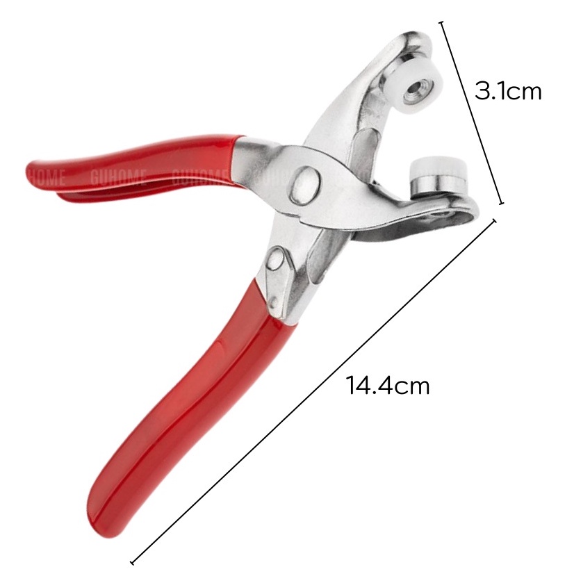 Kìm Bấm Cúc Vành Áo Kim Loại Đa Năng Bộ Kìm Bấm Khuy Kèm Cúc Bấm 9.5mm Thép Không Gỉ, Khoen Ore Quần Áo Tiện Lợi