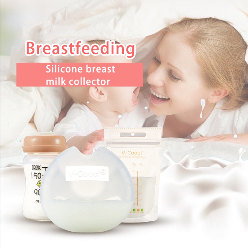 Anti-overflow breast pad built-in collector washable silicone collector protection nipple