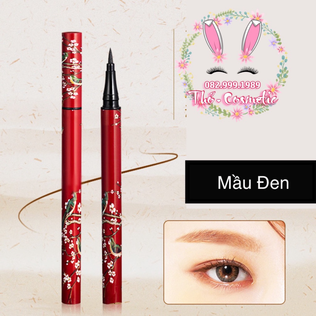 Bút kẻ mắt đen 1001 nội địa phong cách Trung Hoa 2 màu xanh , đỏ nét mảnh lâu trôi