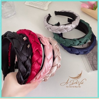 Băng đô, bờm tóc vải lụa satin băng đô thắt bím Handmade Thời Trang trẻ.