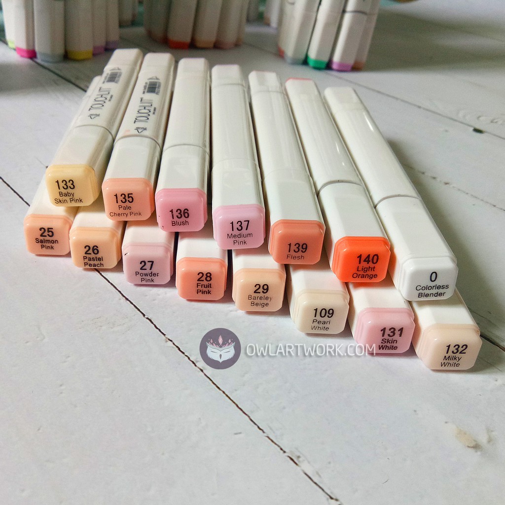 Bút marker Touchliit 6, set 15 cây màu da - Tặng kèm túi vải