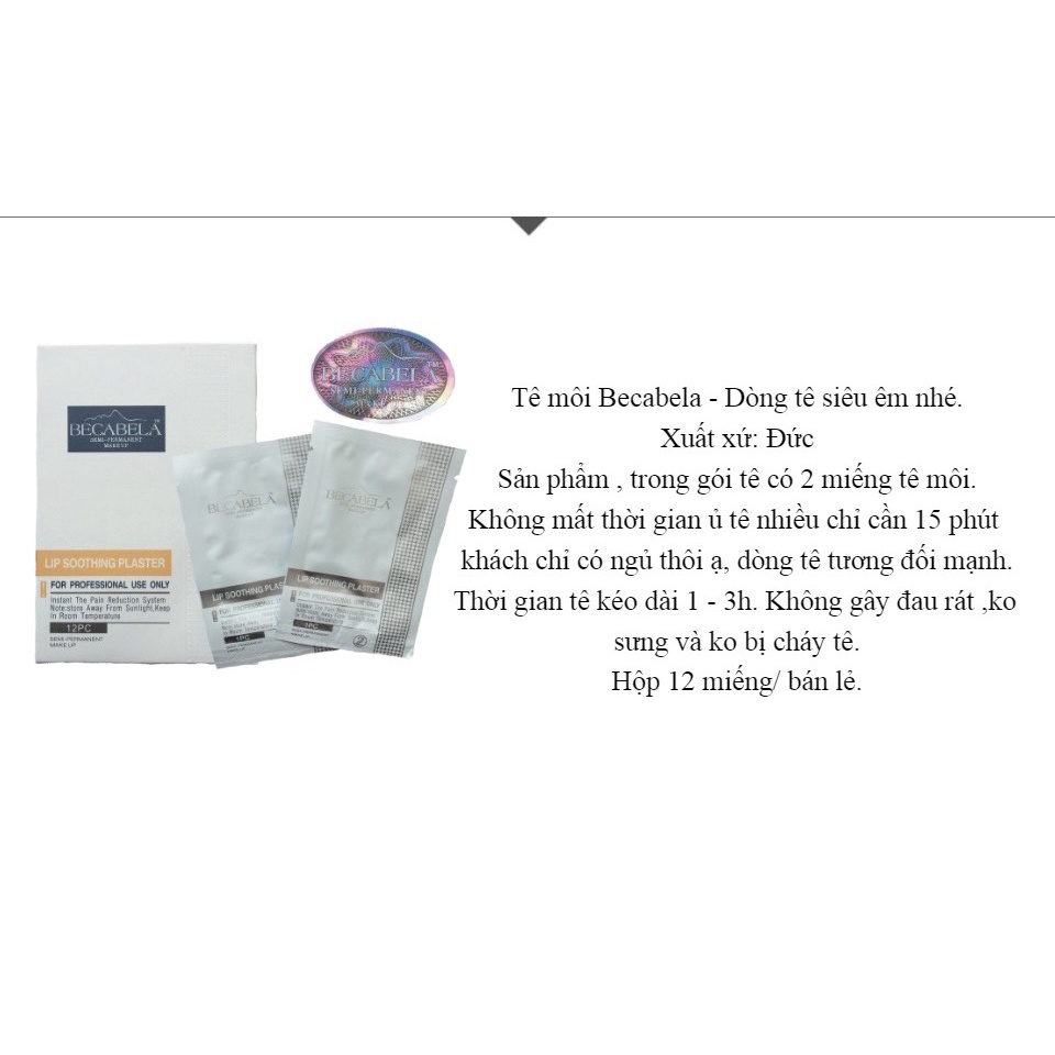 Miếng dán môi becabella đức hàng chính hãng dùng trong phun xăm thẩm mỹ