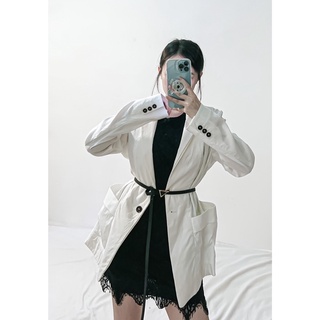 Vest blazer trắng tay 3 nút