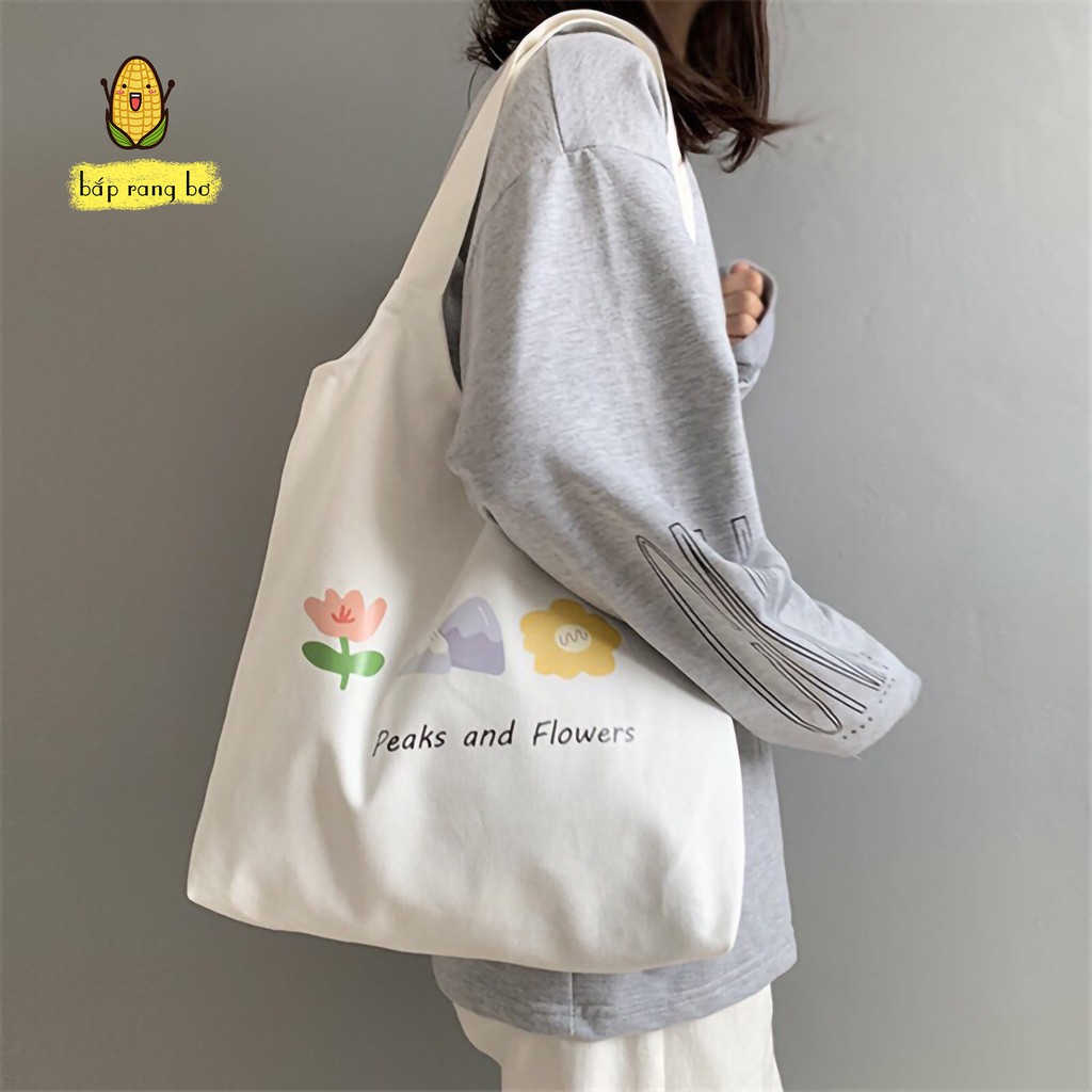 TÚI VẢI ĐEO VAI HÌNH NGỌN NÚI - TÚI TOTE CANVAS ULZZANG